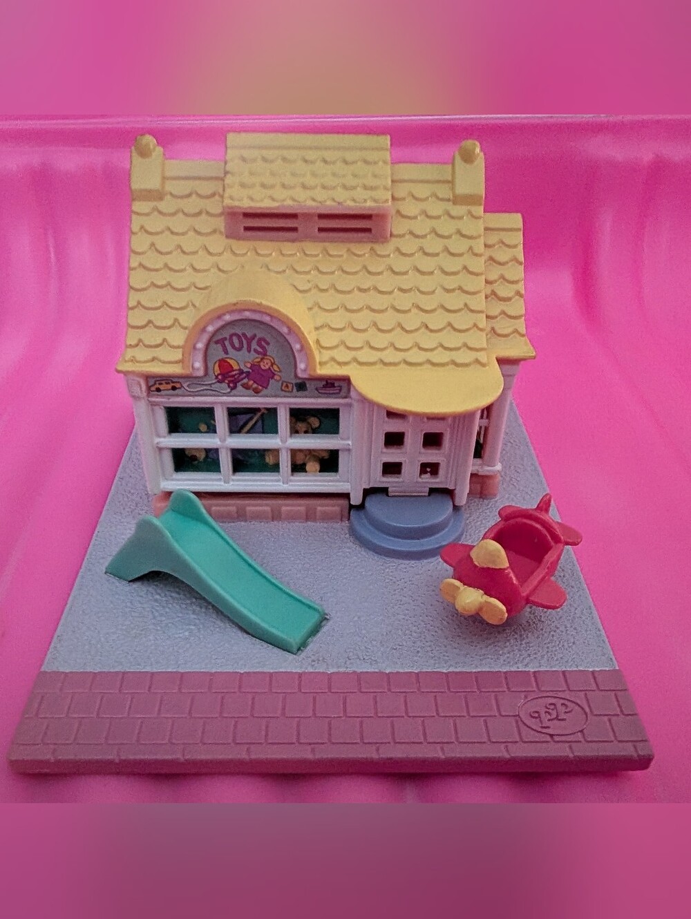 Vintage Polly Pocket Toy Store Playset - Yellow & Teal Kids Toy